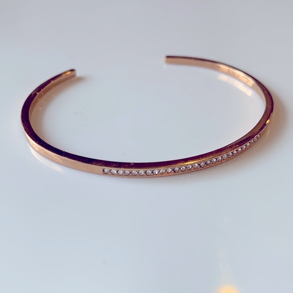 Michael Kors Jewelry - Michael Kors Pave Crystal Rose Gold Cuff Bracelet